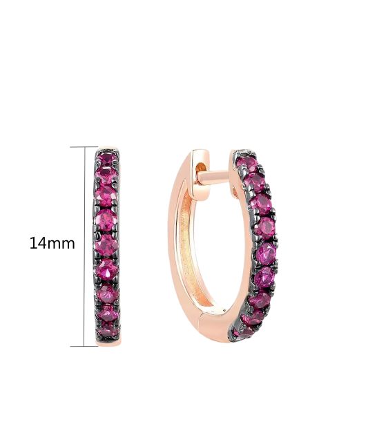 Paauksuoti sidabriniai auskarai su nano rubinais  - Goldinga