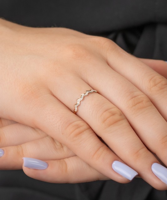 Auksinis žiedas su deimantais - Auksiniai Žiedai su brangakmeniais - Goldinga