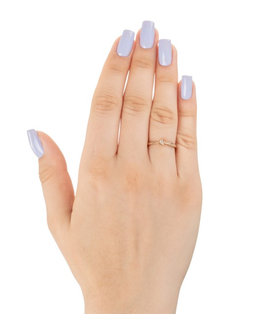 Auksinis žiedas su briliantu - Auksiniai Žiedai su brangakmeniais - Goldinga