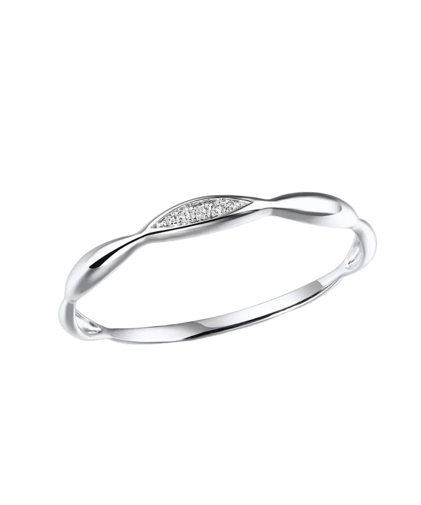 Balto aukso žiedas su deimantais  - Goldinga