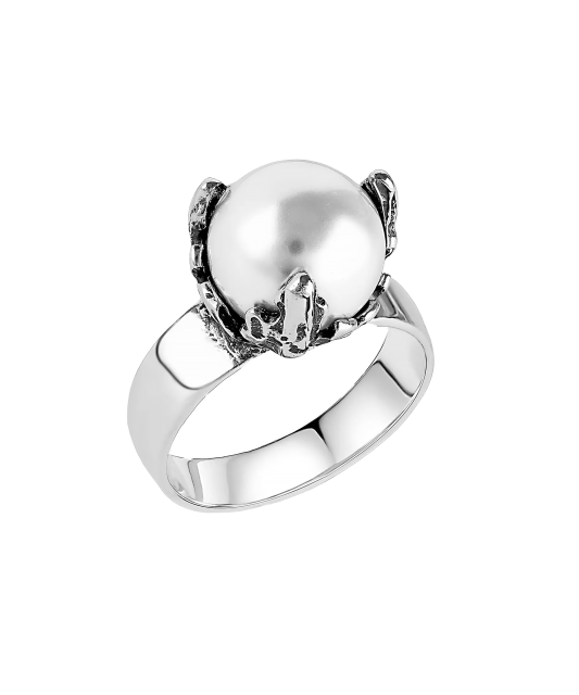 Sidabrinis žiedas su perlu