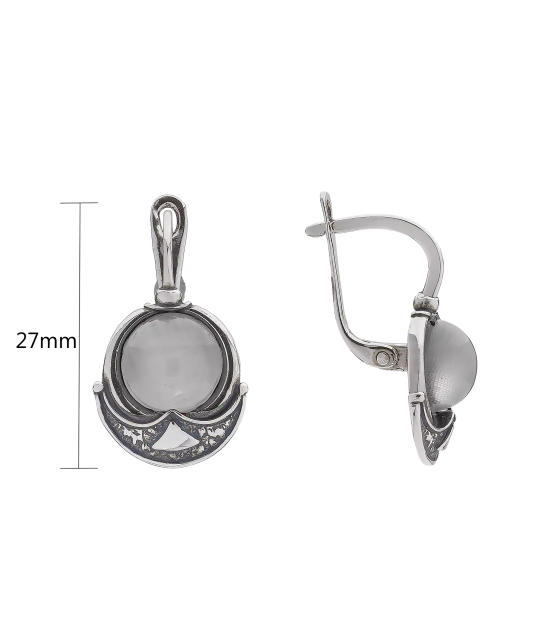 Sidabriniai auskarai su katės akies akmeniu  - Goldinga