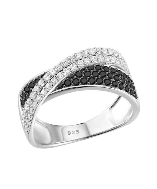 Sidabrinis žiedas su cirkoniais ir špineliais  - Goldinga