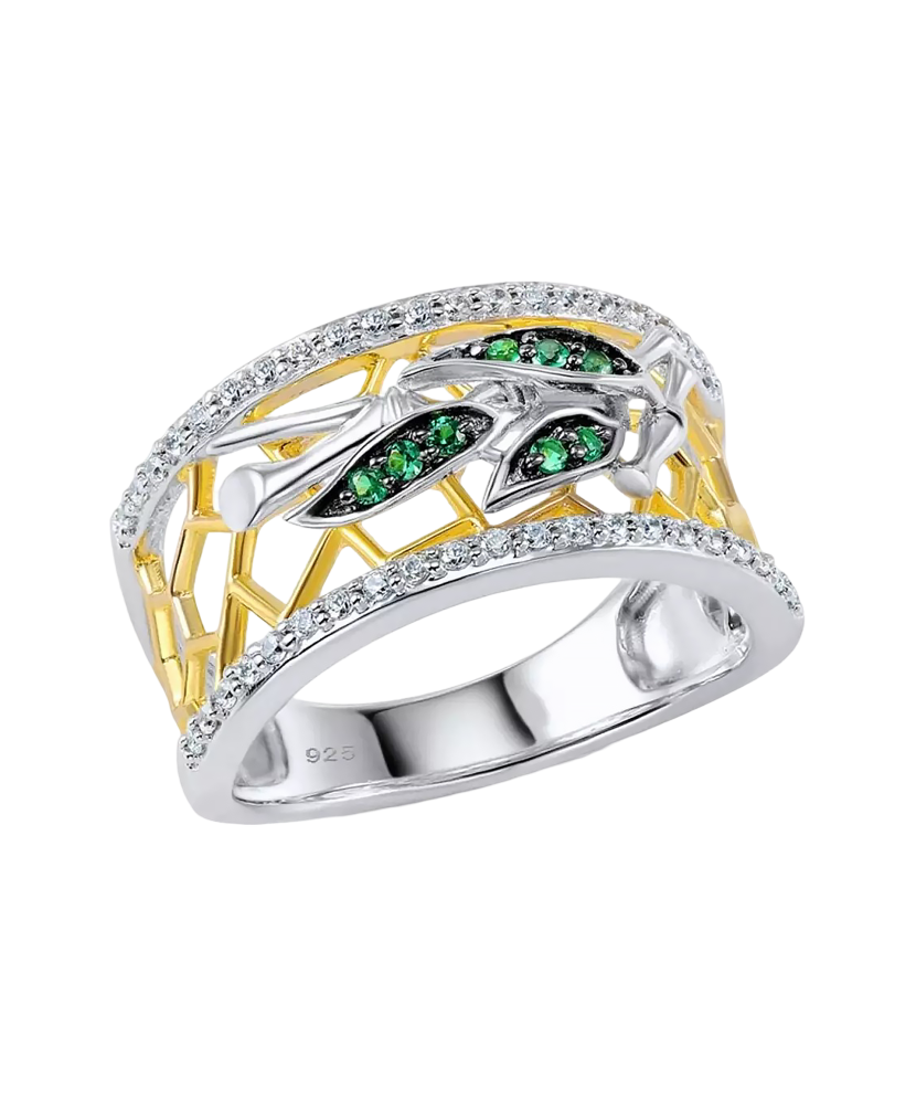 Sidabrinis žiedas su cirkoniais - Sidabriniai žiedai - Goldinga