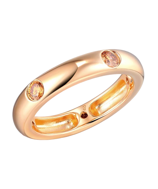 Sidabrinis paauksuotas žiedas su cirkoniais