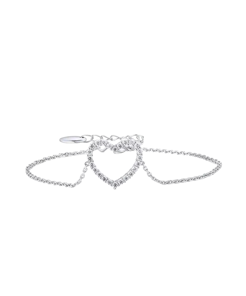 Sidabrinė apyrankė su cirkoniais "Širdelė" - Sidabrinės apyrankės - Goldinga