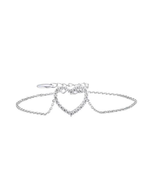 Sidabrinė apyrankė su cirkoniais "Širdelė" - Sidabrinės apyrankės - Goldinga