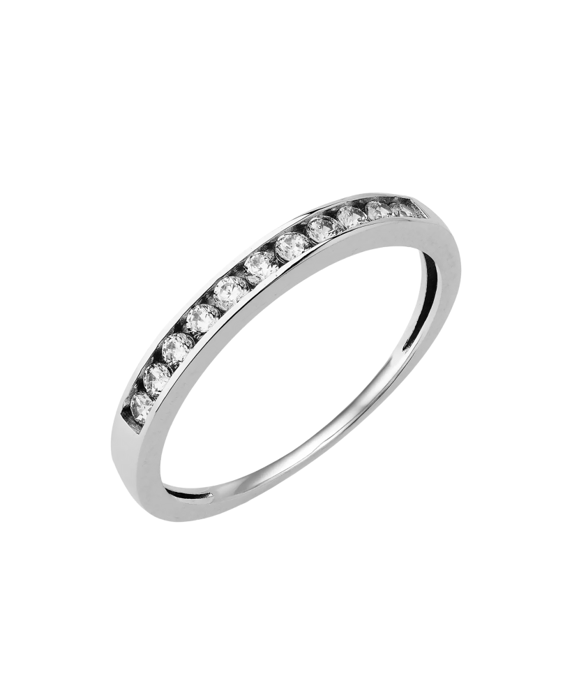 Balto aukso žiedas su cirkoniais  - Goldinga