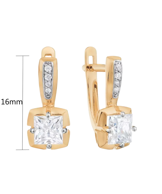 Auksiniai auskarai su cirkoniu  - Goldinga