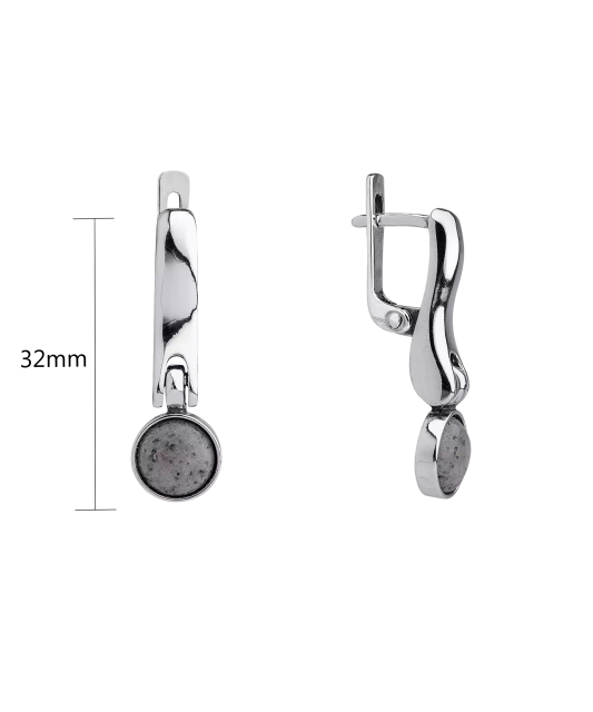 Sidabriniai auskarai su jaspiu  - Goldinga