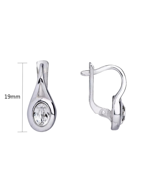 Sidabriniai auskarai su kristalais  - Goldinga