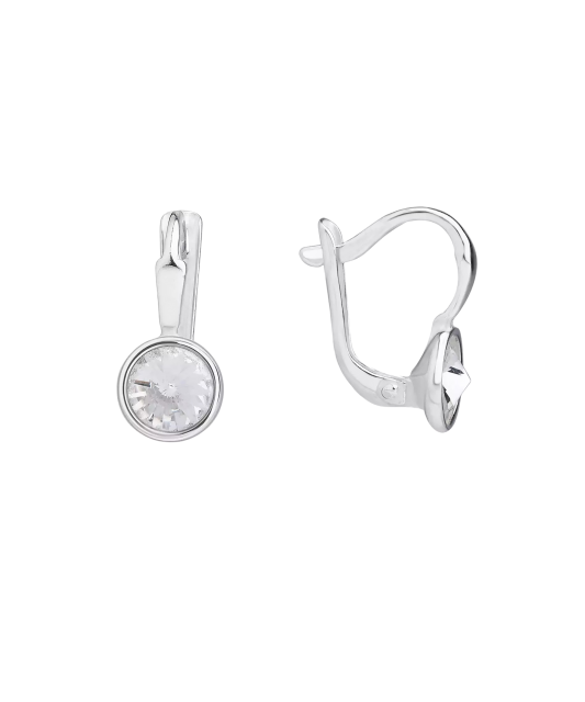 Sidabriniai auskarai su kristalais  - Goldinga