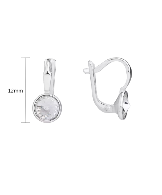 Sidabriniai auskarai su kristalais  - Goldinga