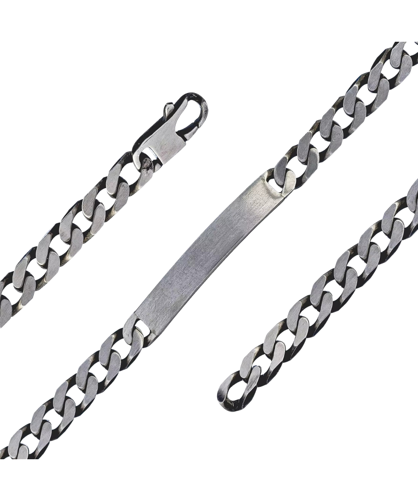 Sidabrinė apyrankė su plokštele "Curb" 6.6mm  - Goldinga