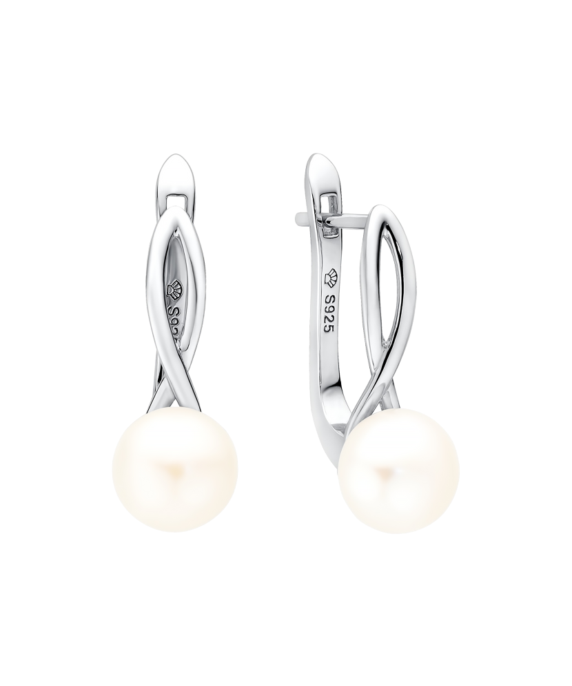 Sidabriniai auskarai su perlais - Auskarai su perlais - Goldinga