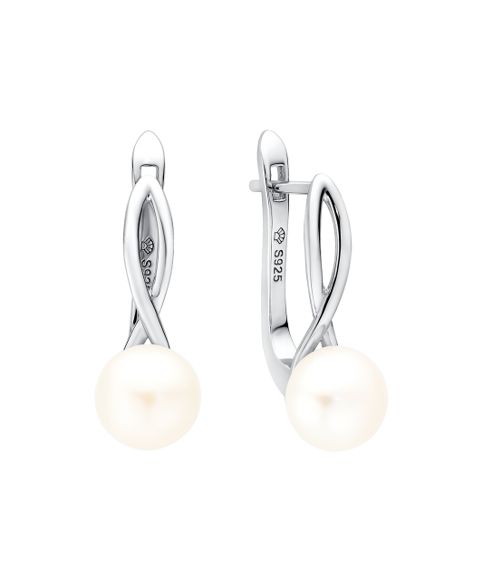 Sidabriniai auskarai su perlais - Auskarai su perlais - Goldinga