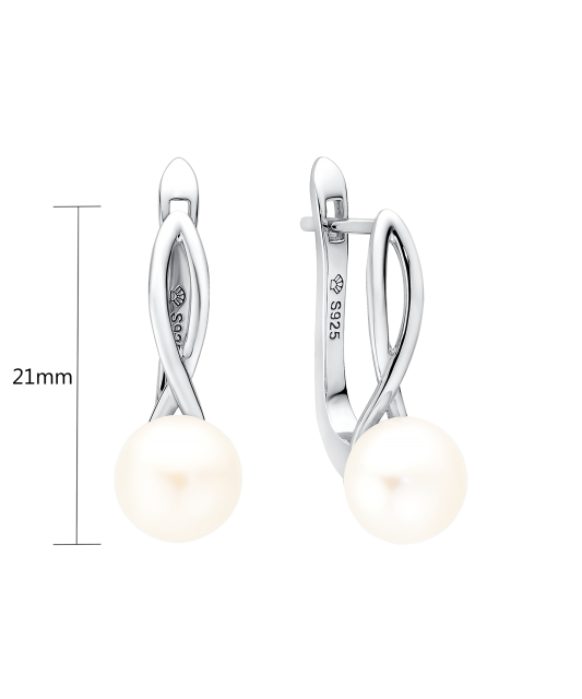 Sidabriniai auskarai su perlais - Auskarai su perlais - Goldinga