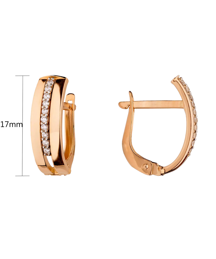 Auksiniai Auskarai Su Cirkoniais  - Goldinga