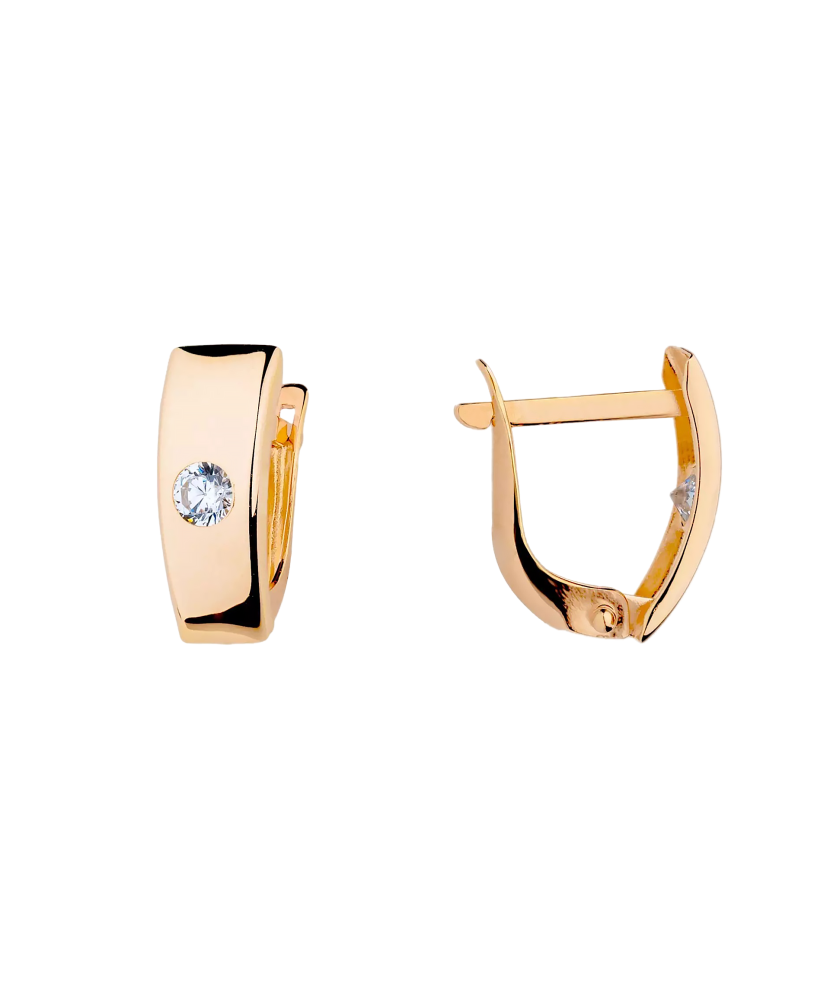 Auksiniai Auskarai Su Cirkoniais  - Goldinga