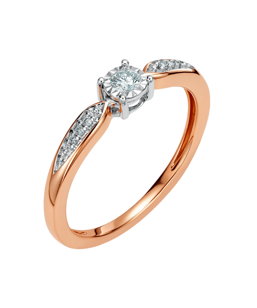 Auksinis žiedas su briliantu - Auksiniai Žiedai su brangakmeniais - Goldinga