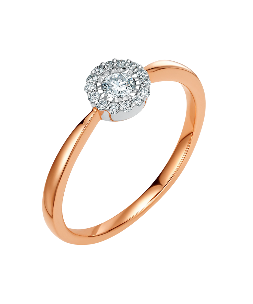 Auksinis žiedas su briliantais  - Goldinga