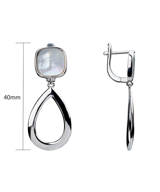 Sidabriniai auskarai su perlamutru - Sidabriniai auskarai - Goldinga