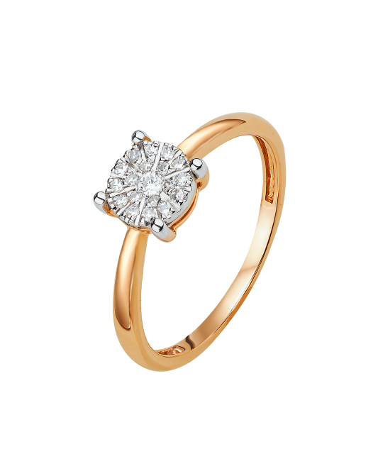 Auksinis žiedas su deimantais  - Goldinga