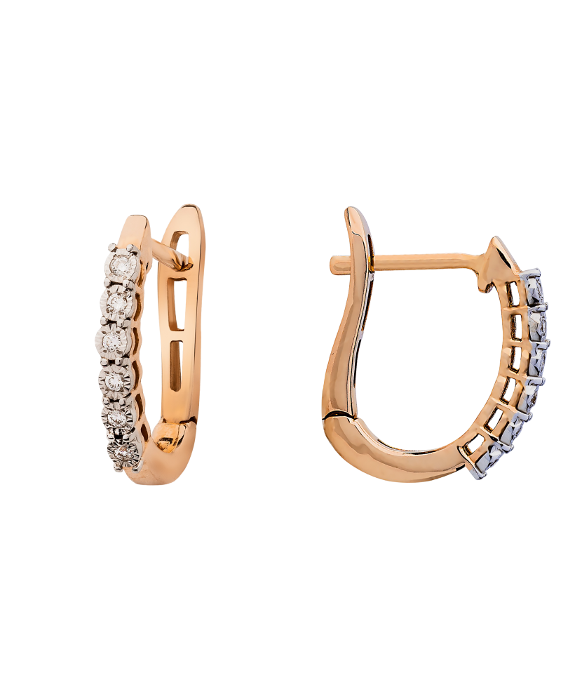 Auksiniai auskarai su briliantais  - Goldinga