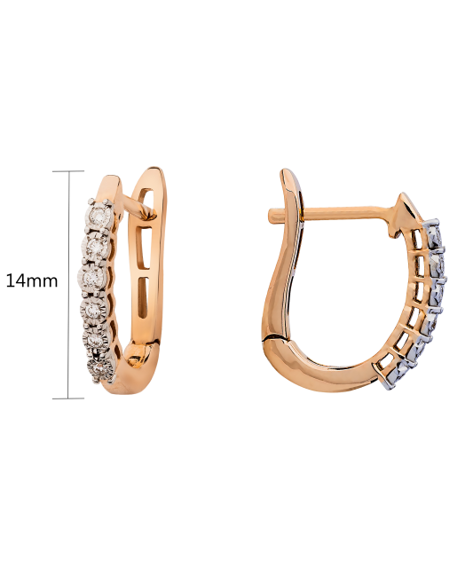 Auksiniai auskarai su briliantais  - Goldinga