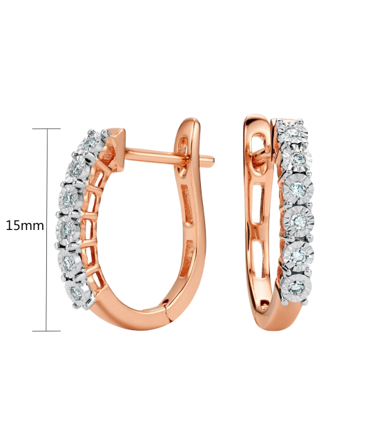 Auksiniai auskarai su briliantais  - Goldinga