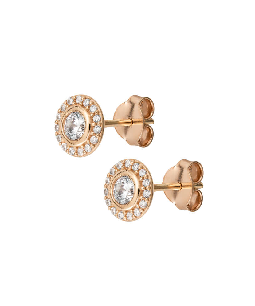 Auksiniai auskarai su cirkoniais - Auksiniai auskarai - Goldinga