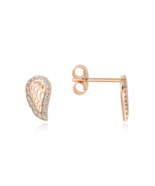 Auksiniai auskarai su cirkoniais "Angelo sparnas" - Auksiniai auskarai - Goldinga