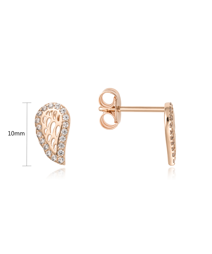 Auksiniai auskarai su cirkoniais "Angelo sparnas" - Auksiniai auskarai - Goldinga