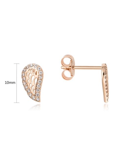 Auksiniai auskarai su cirkoniais "Angelo sparnas" - Auksiniai auskarai - Goldinga