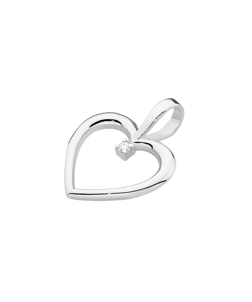 Balto aukso pakabukas su deimantu "Širdelė"  - Goldinga