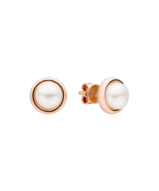 Paauksuoti Sidabriniai auskarai su perlais  - Goldinga