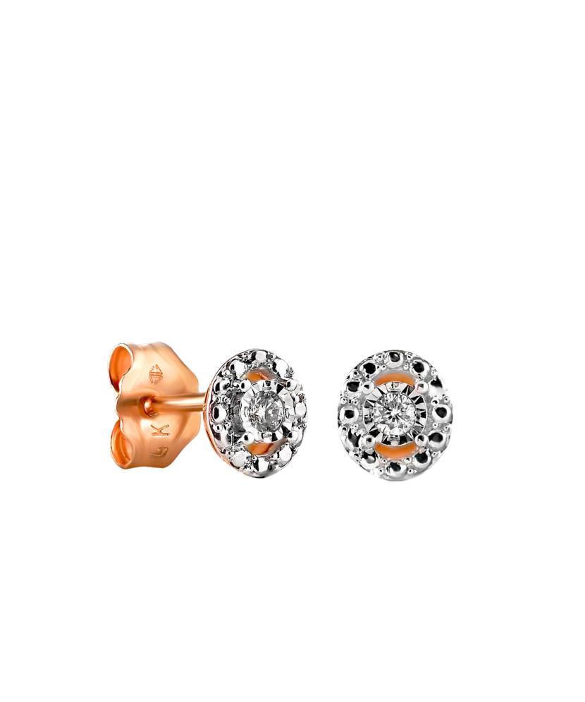 Auksiniai auskarai su briliantais  - Goldinga