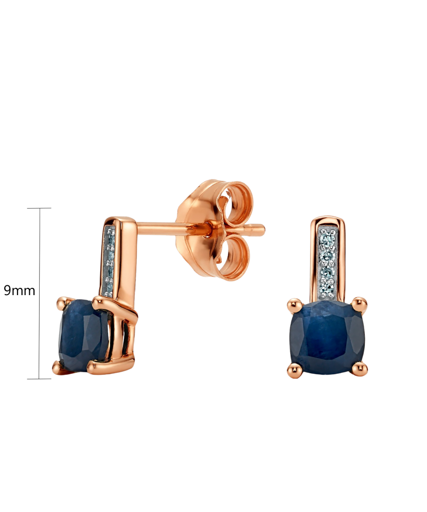 Auksiniai auskarai su safyrais ir deimantais  - Goldinga