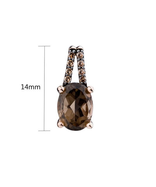 Auksinis pakabukas su dūminiais topazais ir rudaisiais deimantais  ...