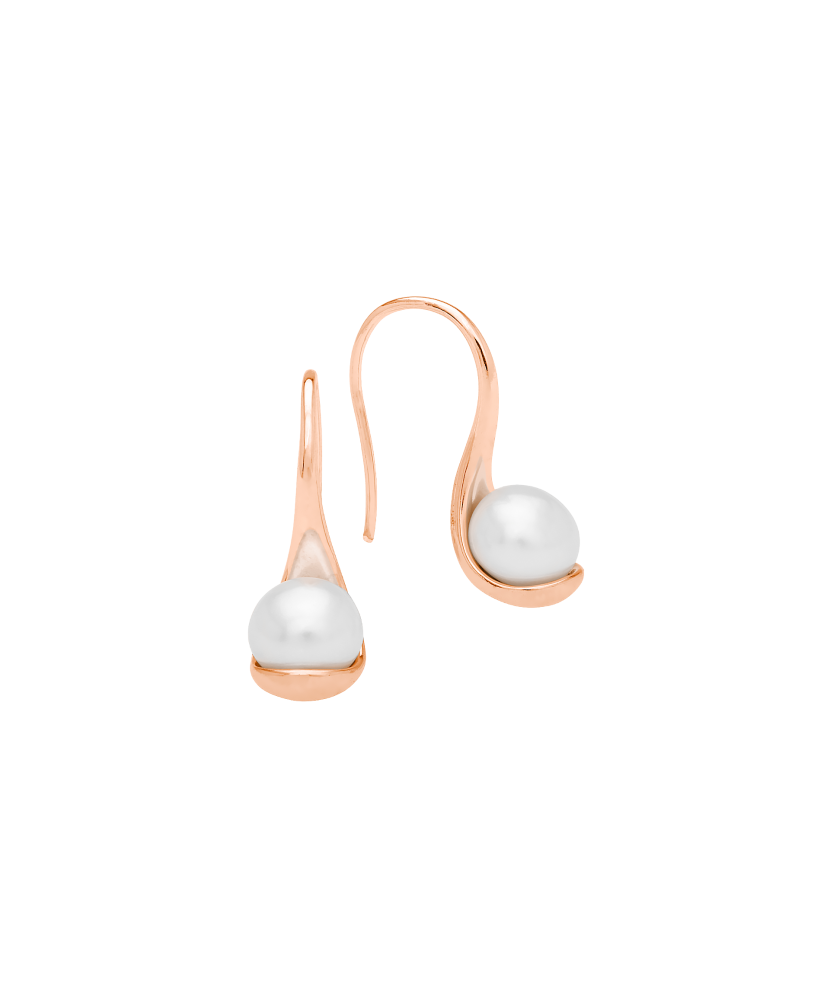 Paauksuoti Sidabriniai Auskarai Su Perlais  - Goldinga