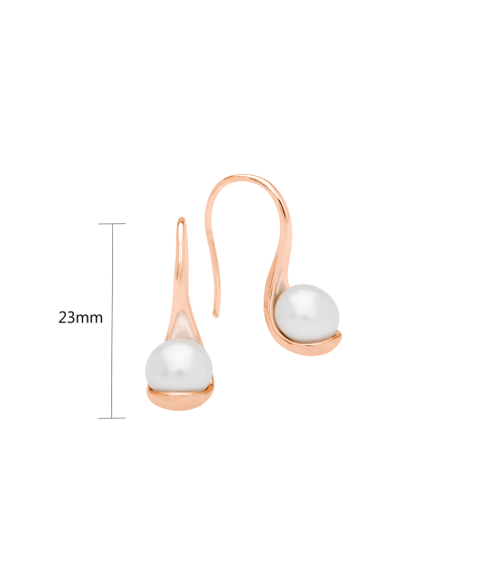 Paauksuoti Sidabriniai Auskarai Su Perlais  - Goldinga