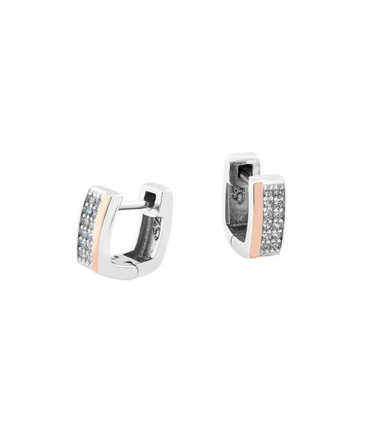 Sidabriniai auskarai dengti auksu su cirkoniais - Sidabriniai auskarai - Goldinga