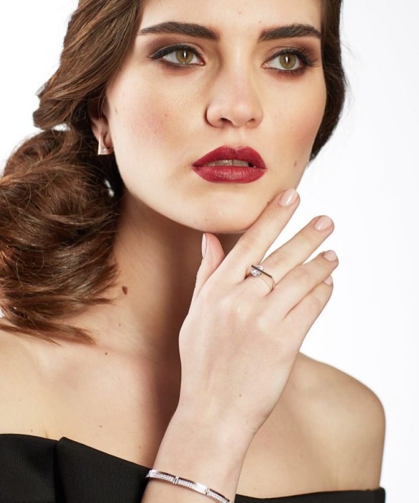 Sidabriniai auskarai dengti auksu su cirkoniais - Sidabriniai auskarai - Goldinga