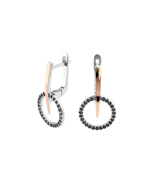 Sidabriniai auskarai dengti auksu su cirkoniais  - Goldinga