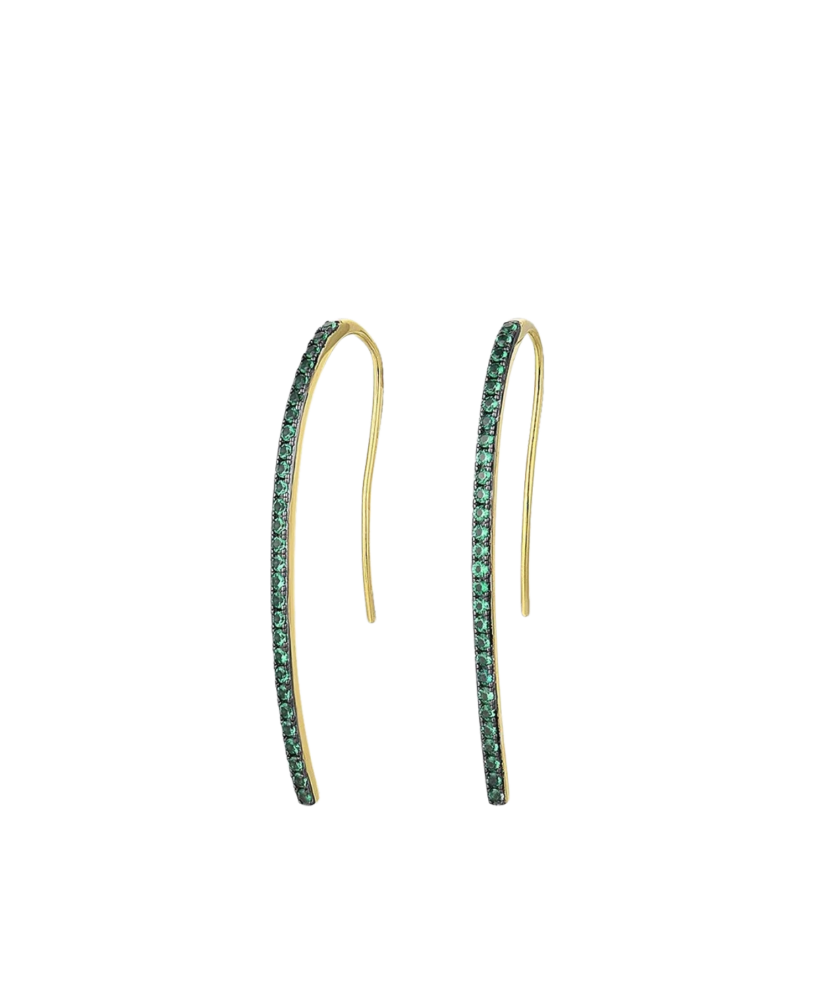 Paauksuoti sidabriniai auskarai su špineliais - Sidabriniai auskarai - Goldinga