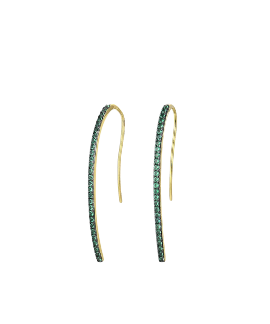 Paauksuoti sidabriniai auskarai su špineliais - Sidabriniai auskarai - Goldinga