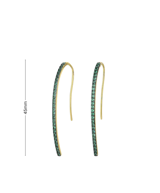 Paauksuoti sidabriniai auskarai su špineliais - Sidabriniai auskarai - Goldinga