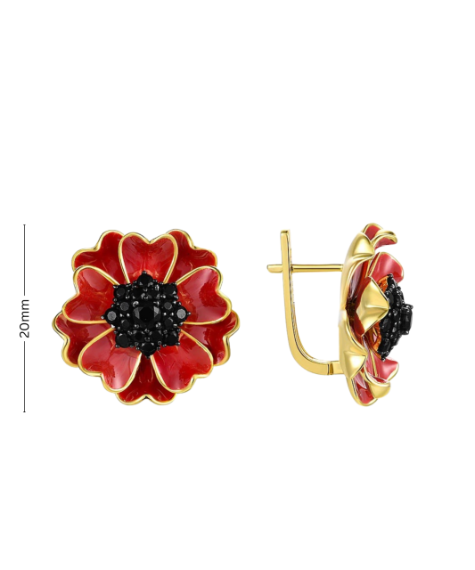 Paauksuoti sidabriniai auskarai su špineliais ir emale