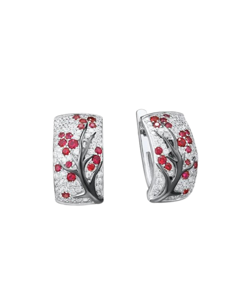 Sidabriniai auskarai su špineliais ir cirkoniais - Sidabriniai auskarai - Goldinga