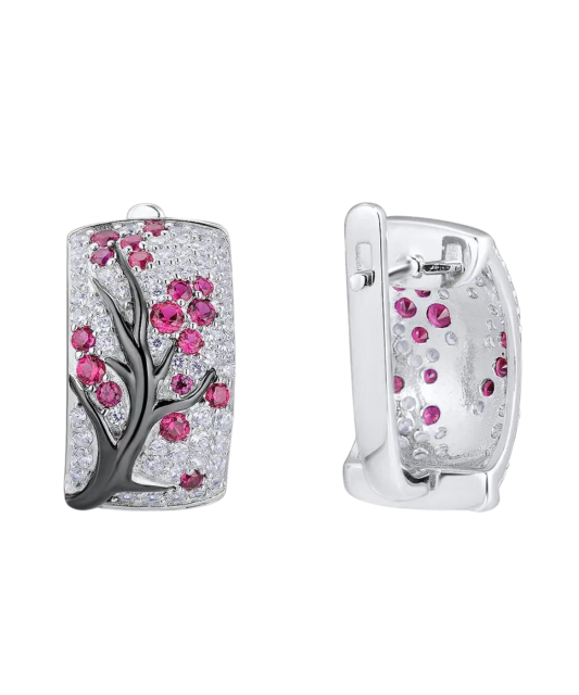 Sidabriniai auskarai su špineliais ir cirkoniais - Sidabriniai auskarai - Goldinga